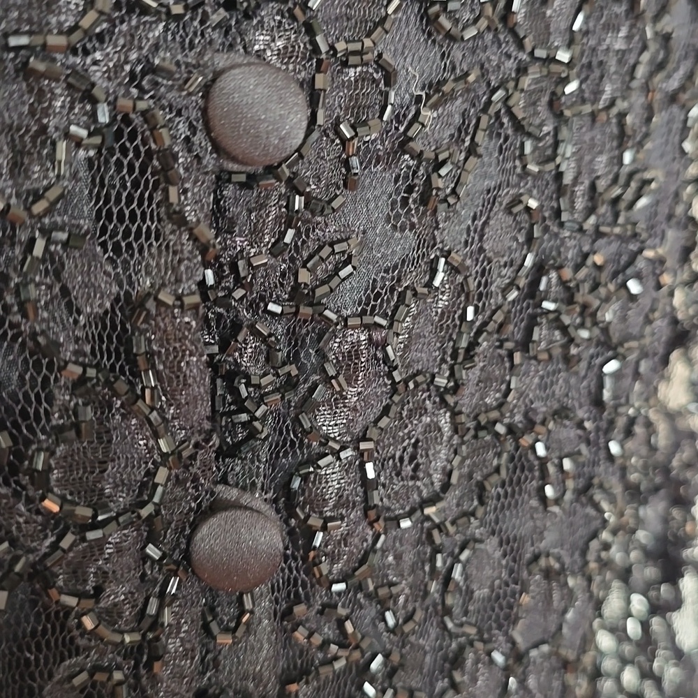 Cattiva New York - Vintage Black Beaded Lace Evening Gown​​ - Picture 7 of 14